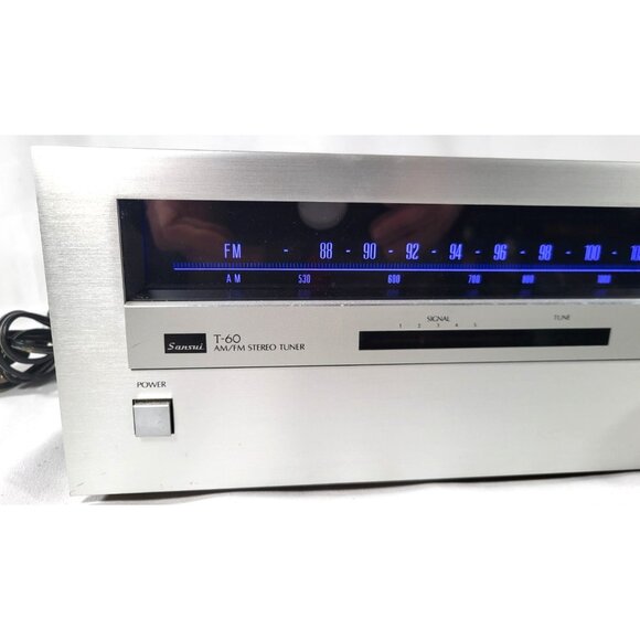 Vintage Sansui T-60 AM/FM Silver Face Stereo Tuner Untested Powers On - Picture 2 of 12